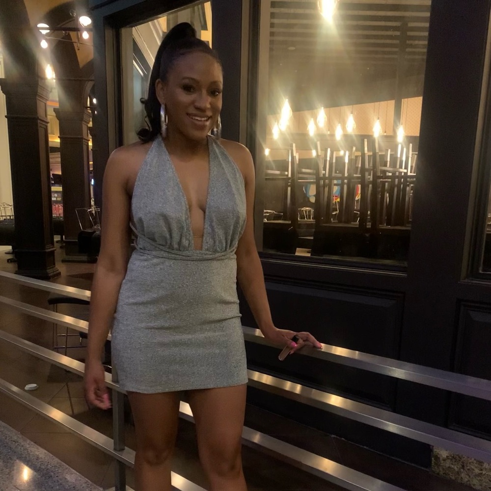 Silver shimmery party dress